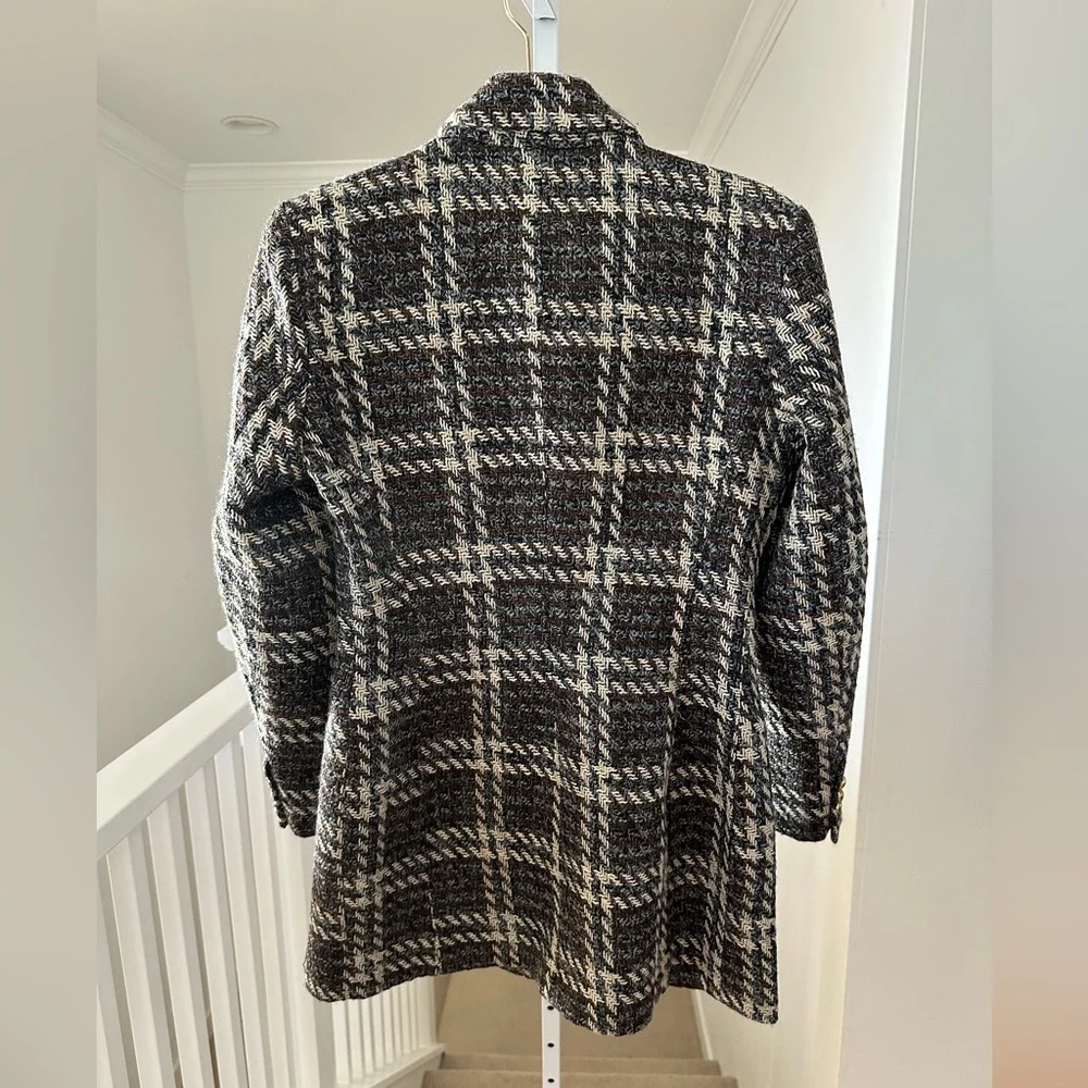 Zara Brown Plaid Coat - Picture 12 of 14